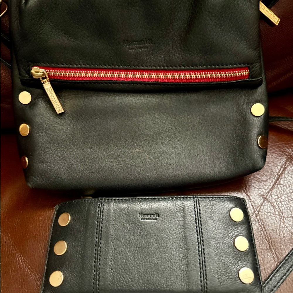 **SOLD**Hammitt VIP Med Black Leather Crossbody Bag 110 north Wallet Set**SOLD**